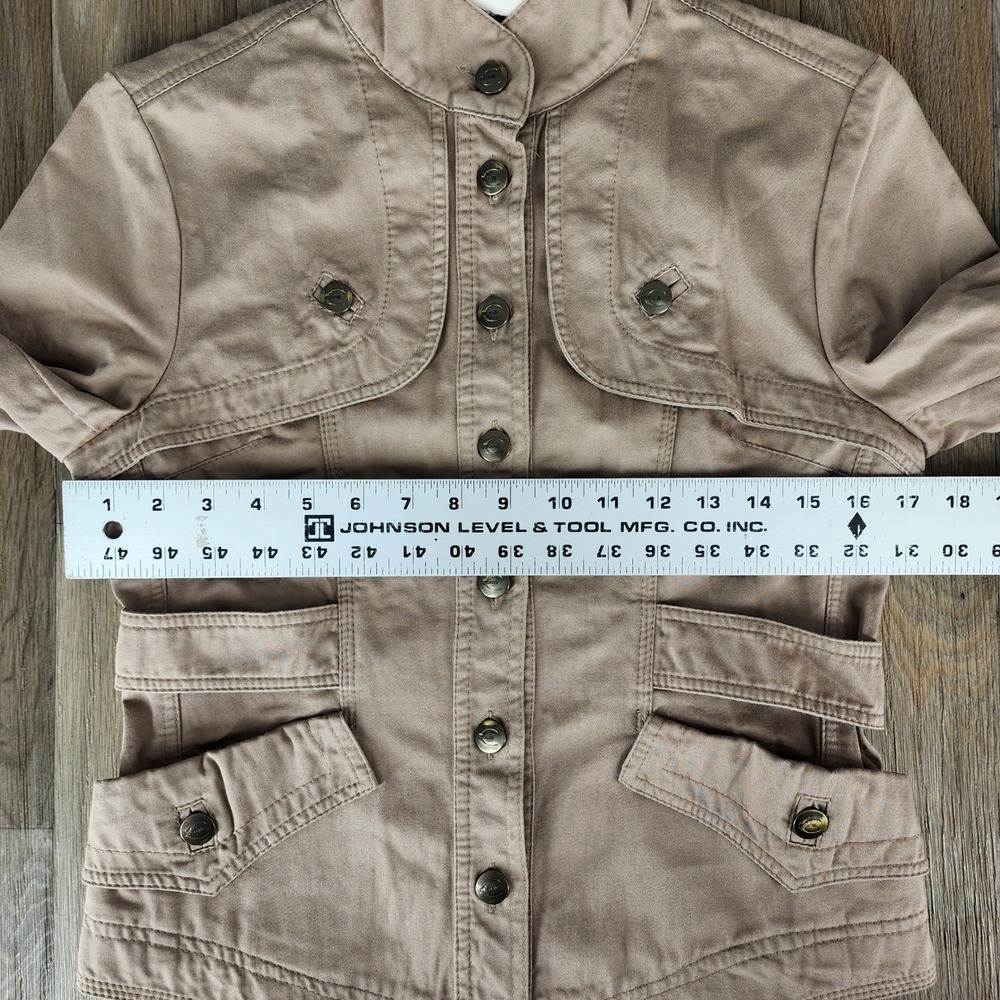 Just Cavalli Roberto Cavalli Tan Khaki Utility Military Jacket Womens Small IT40 - Picture 6 of 8